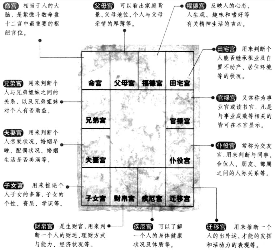 紫微斗数的核心:命盘与十二宫